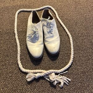 Johnston & Murphy Cream Oxford Shoes